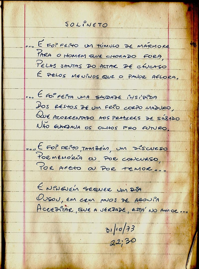 Caderno de poemas (1970-1974)